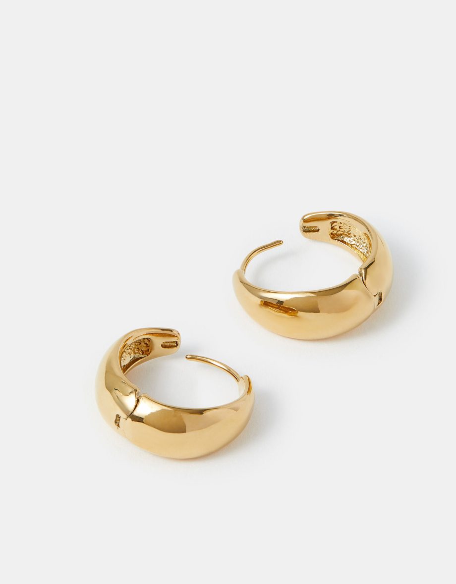 14CT GOLD-PLATED CLASP HOOP EARRINGS