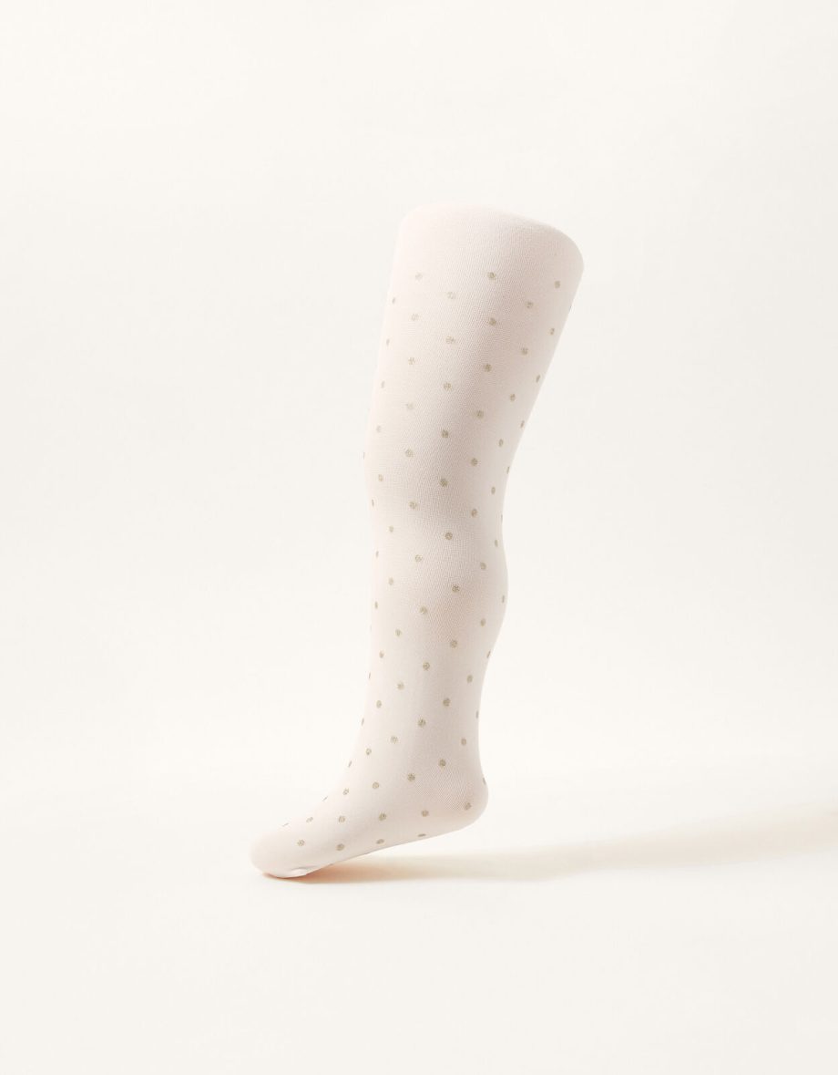 Baby glitter spot tights gold