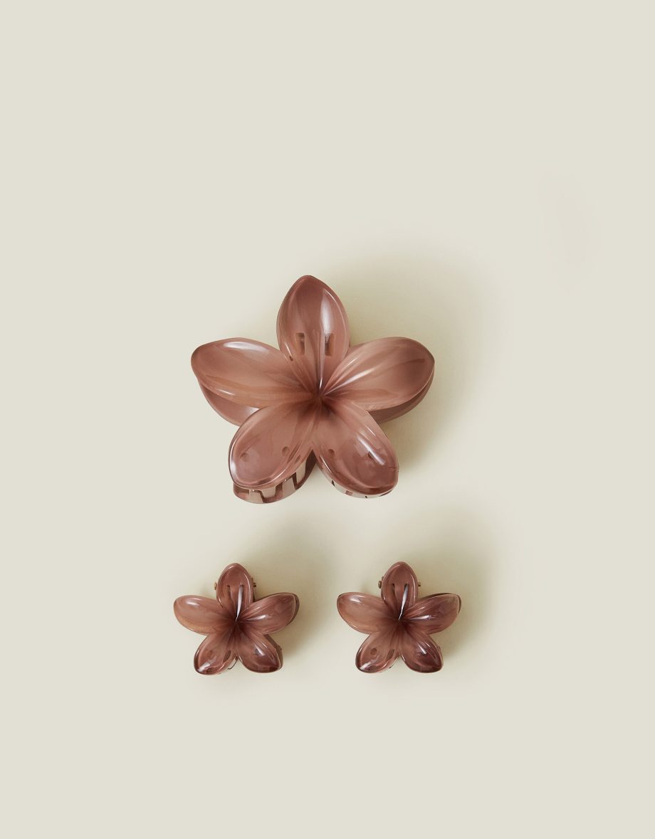 3-PACK TROPICAL FLOWER CLAW CLIPS