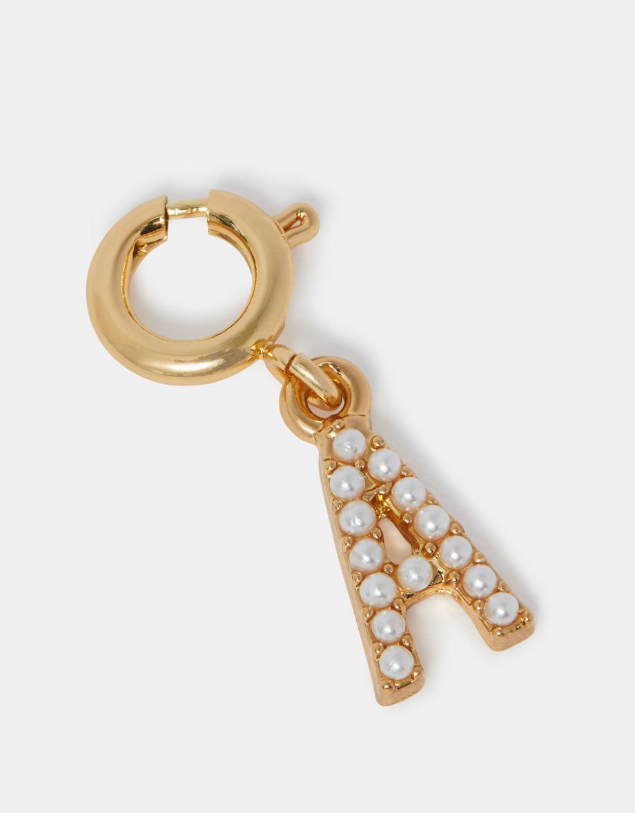 Pearl Initial Jewellery Charm Gold
