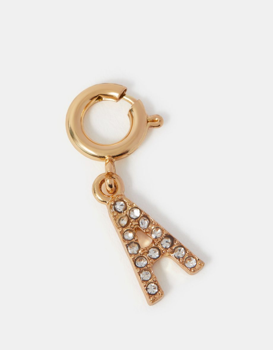 DIAMANTÉ INITIAL JEWELLERY CHARM GOLD