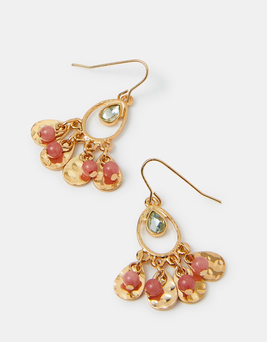 BEADED TASSEL DROP EARRINGS