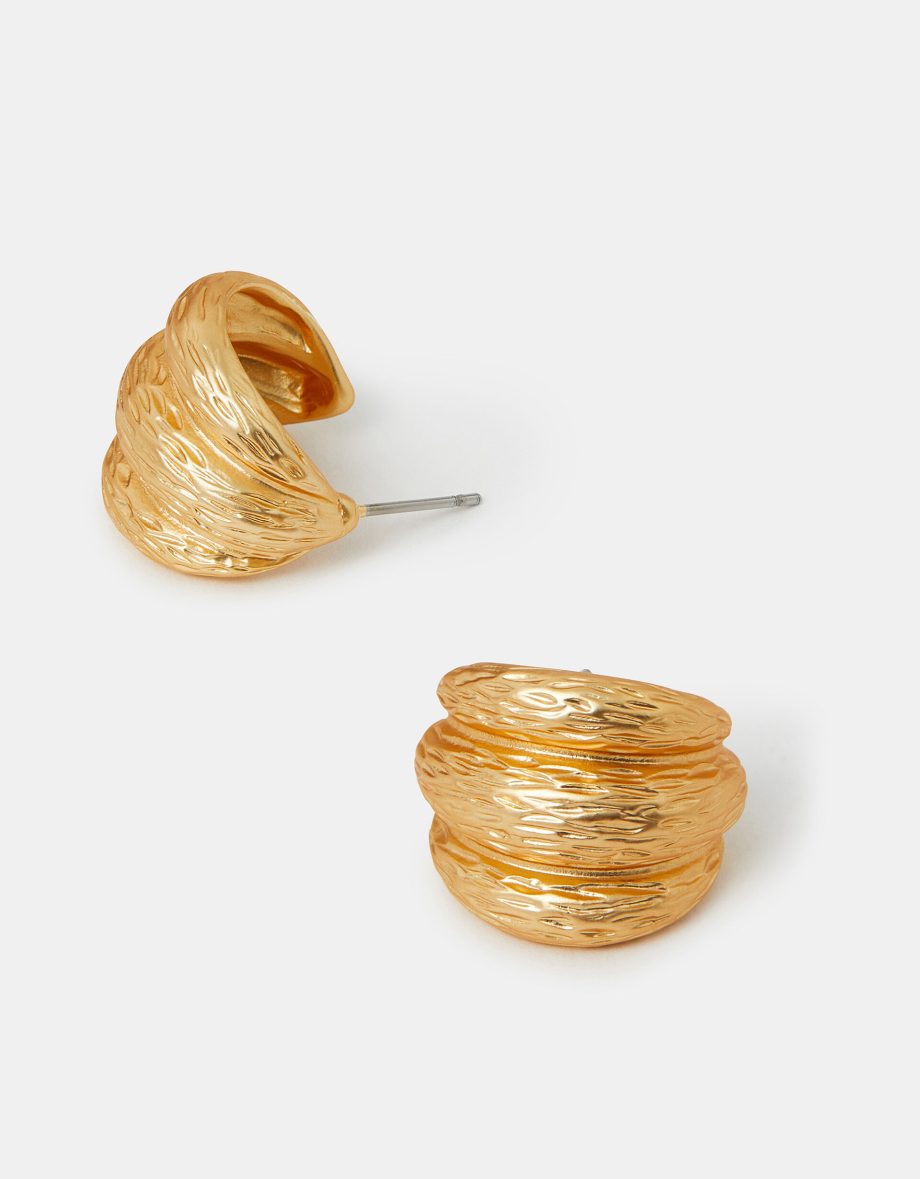 MINI TEXTURED RIB HOOP EARRINGS