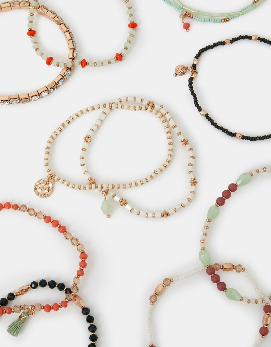 BEADED CHARM STRETCH BRACELET MULTIPACK