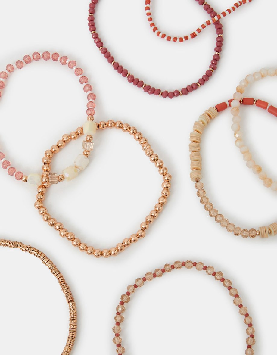 8-PACK MIX BEAD STRETCH BRACELETS