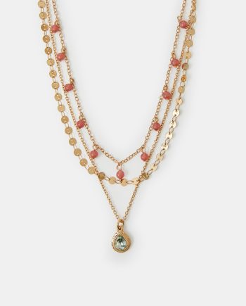 LAYERED GEM DROP NECKLACE
