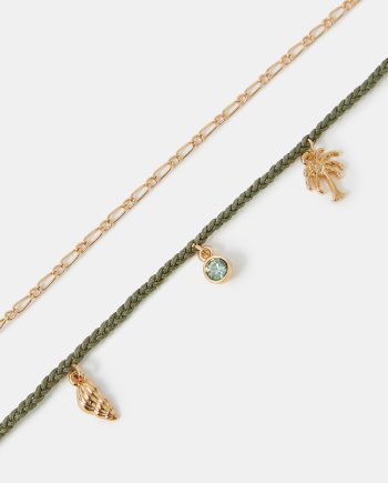 2-PACK BEACH CHARM ANKLETS