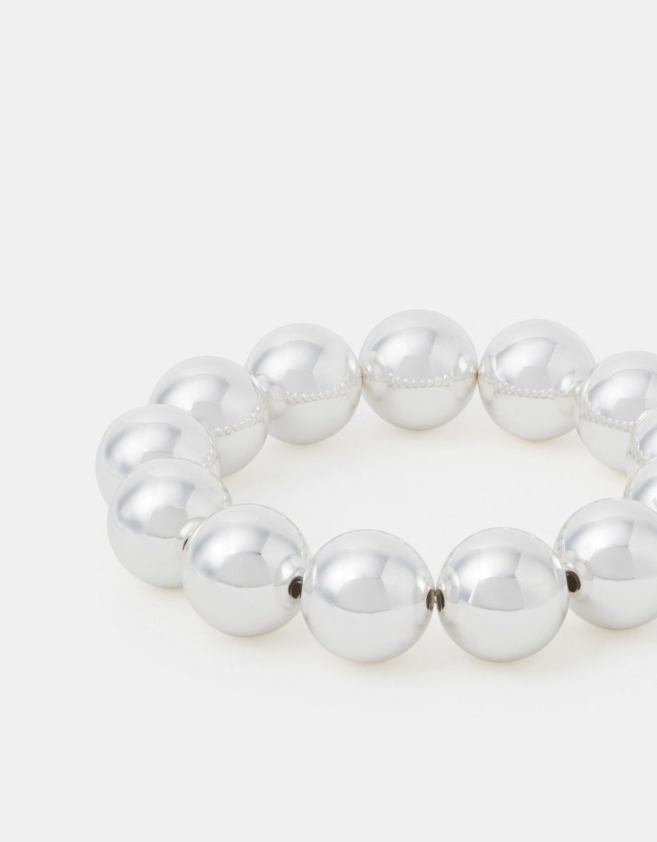 CHUNKY BEAD BRACELET SILVER
