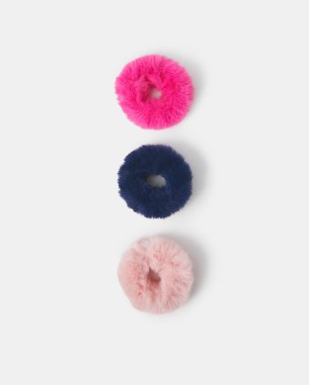 3-PACK GIRLS FLUFFY HAIR SCRUNCHIES