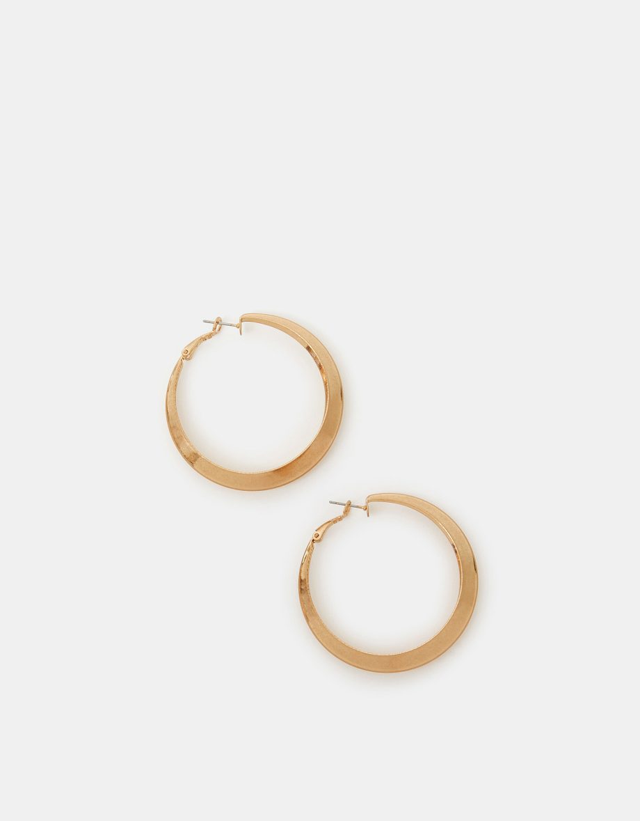 BRUSHED STATEMENT HOOP EARRINGS