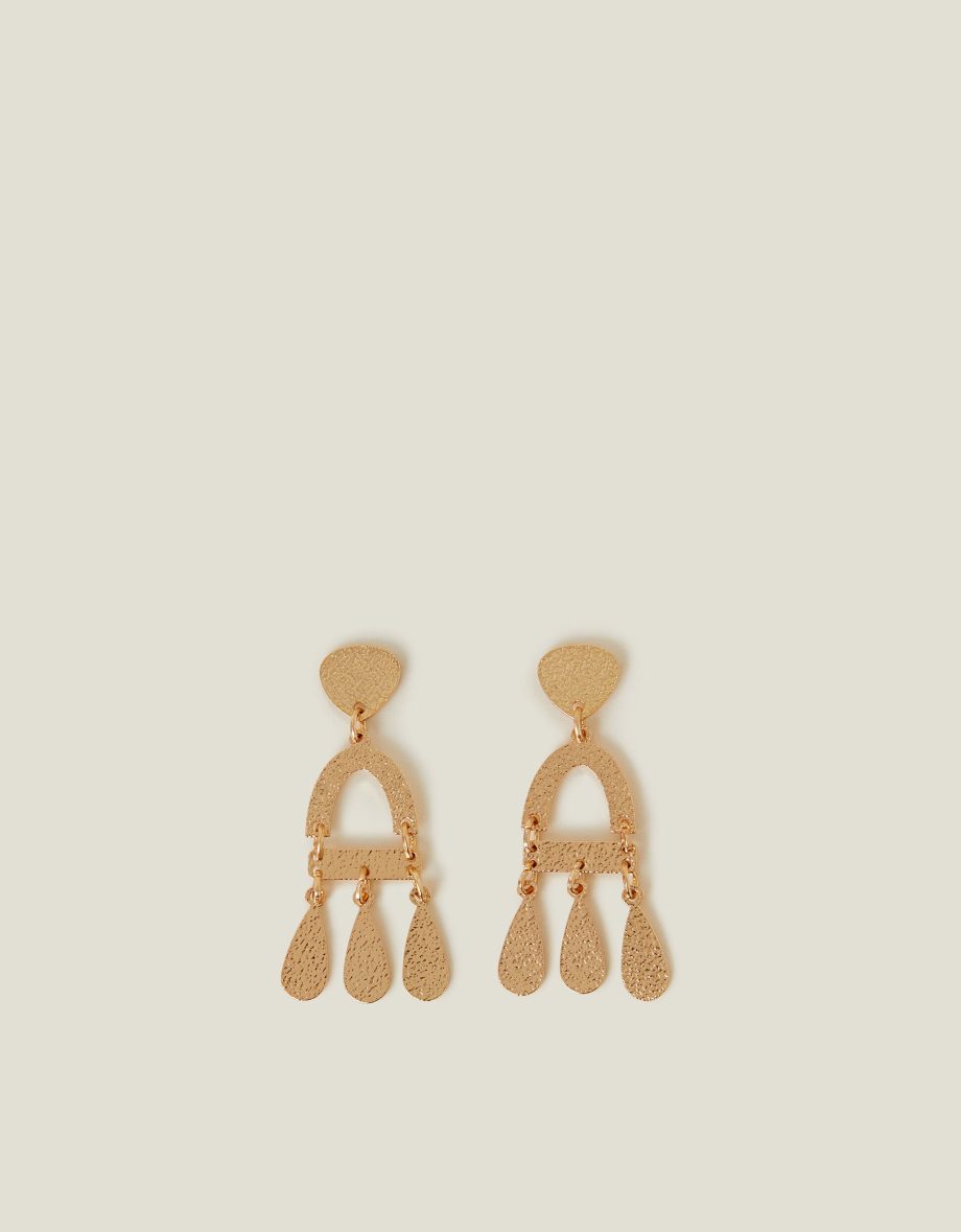 TEXTURED TRIPLE DROP EARRINGS