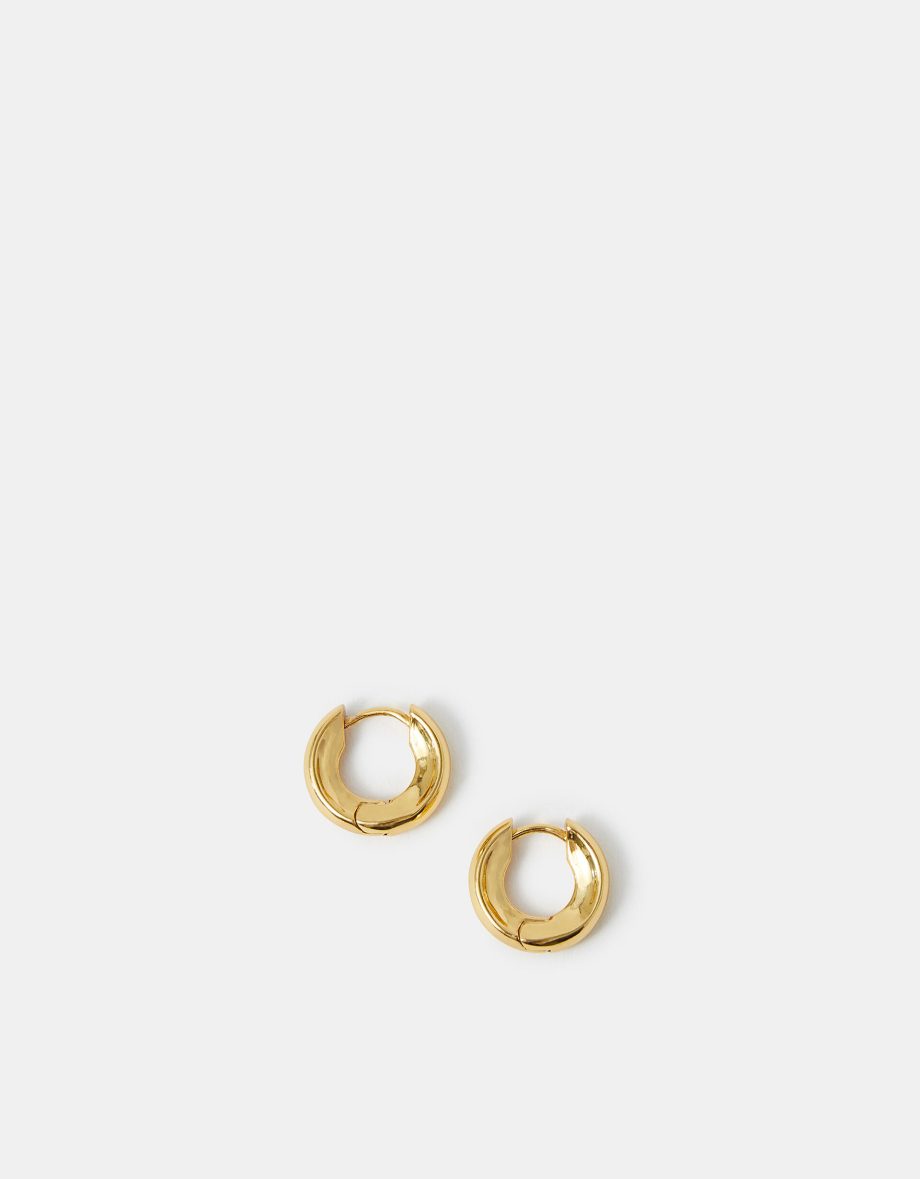 14CT GOLD-PLATED HUGGIE HOOP EARRINGS