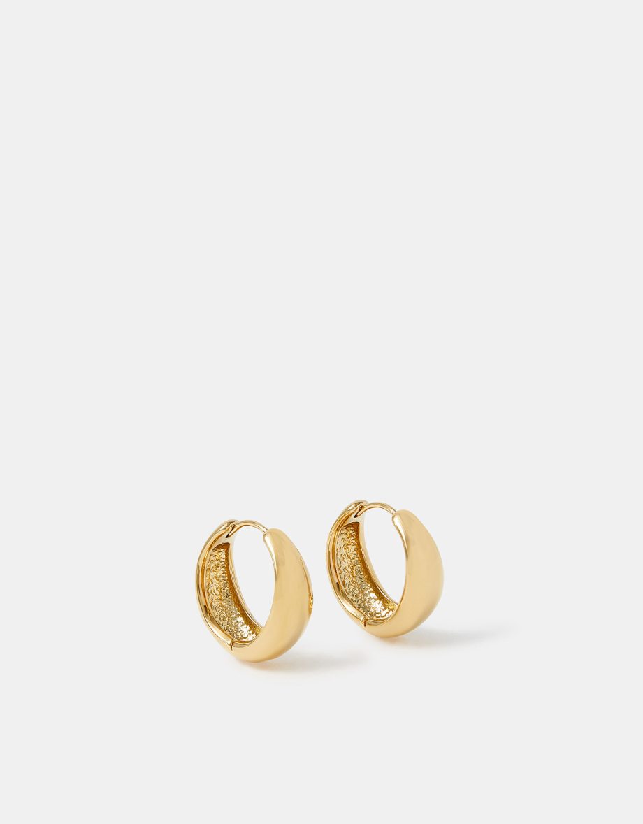 14CT GOLD-PLATED CLASP HOOP EARRINGS