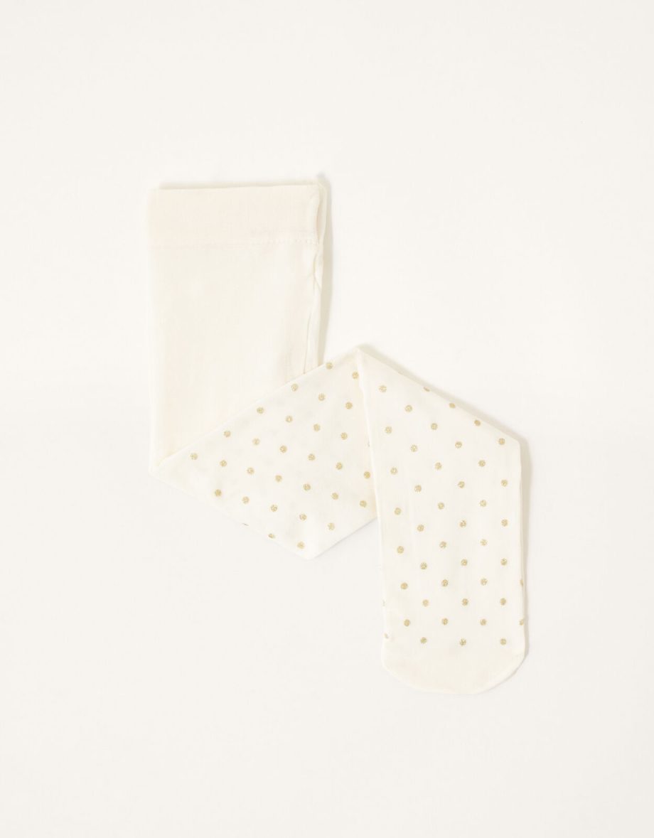 Baby glitter spot tights gold