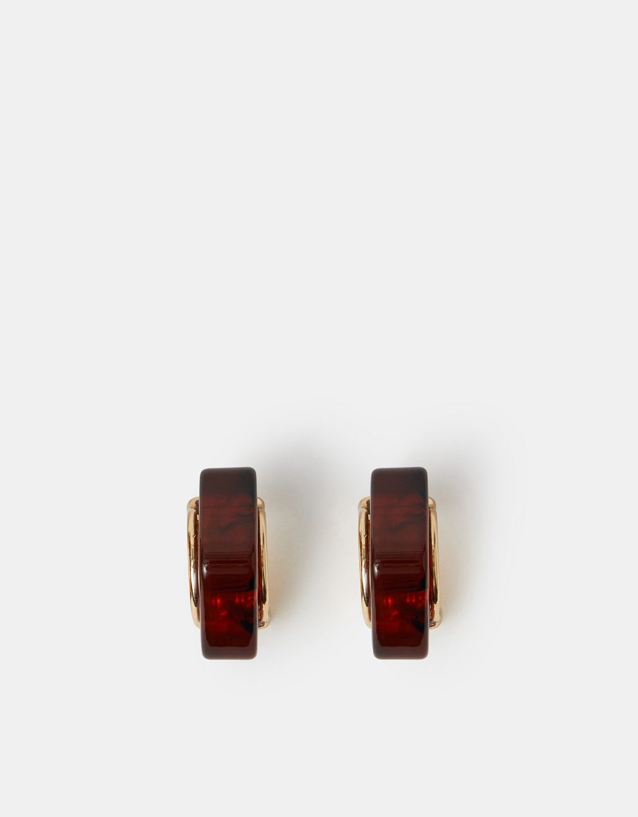 RESIN SQUARE HOOP EARRINGS
