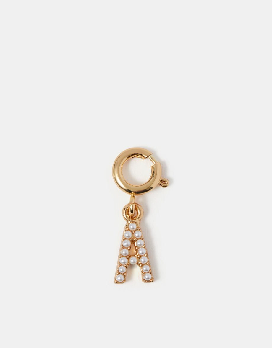 Pearl Initial Jewellery Charm Gold