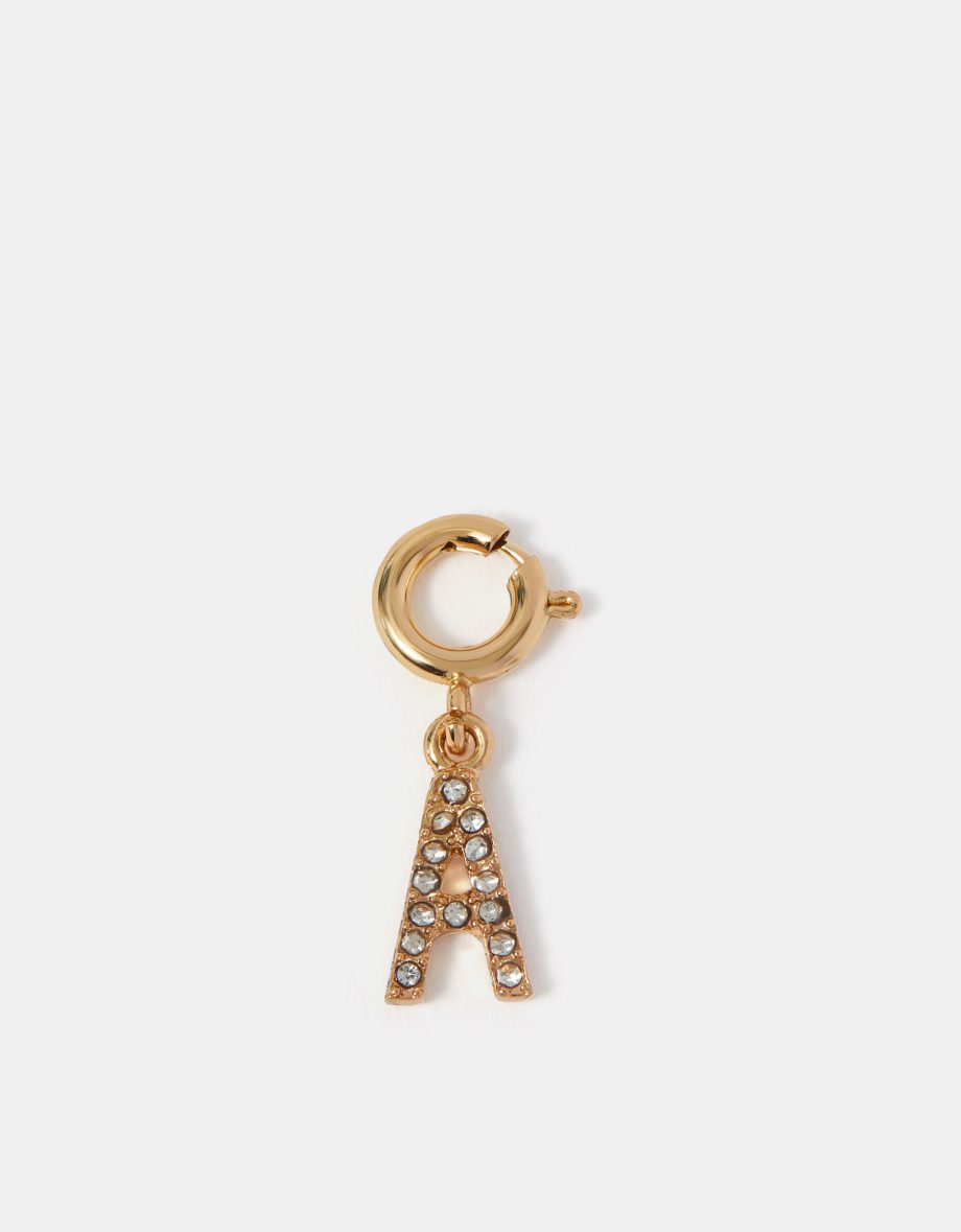 DIAMANTÉ INITIAL JEWELLERY CHARM GOLD
