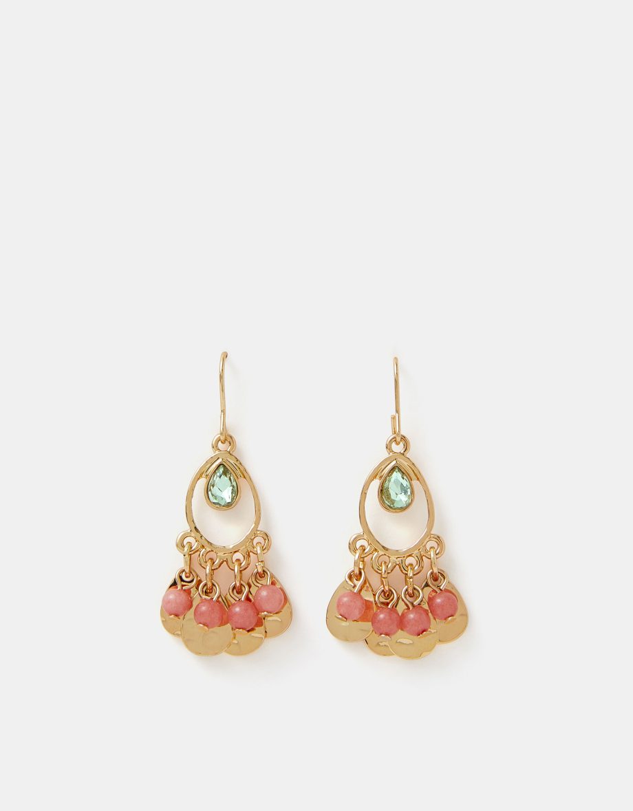 BEADED TASSEL DROP EARRINGS