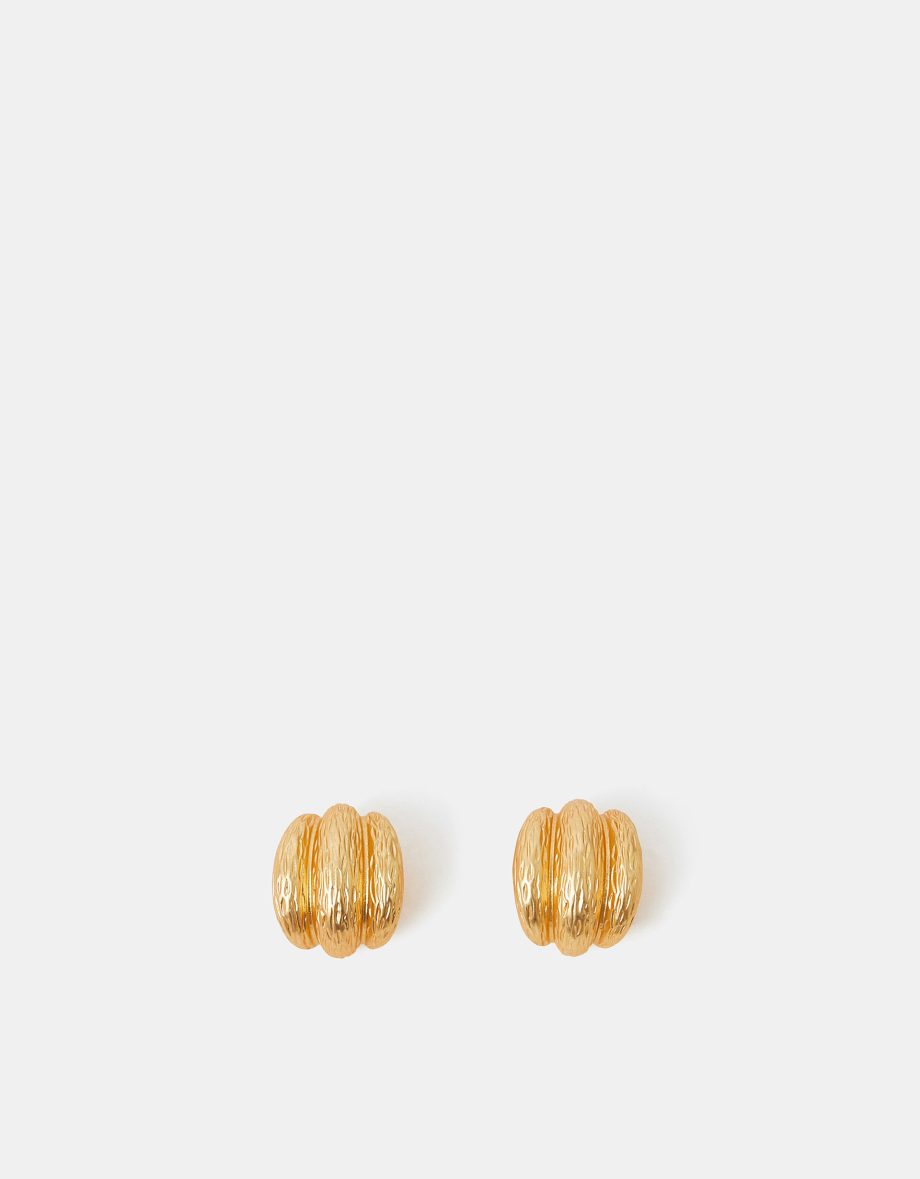 MINI TEXTURED RIB HOOP EARRINGS