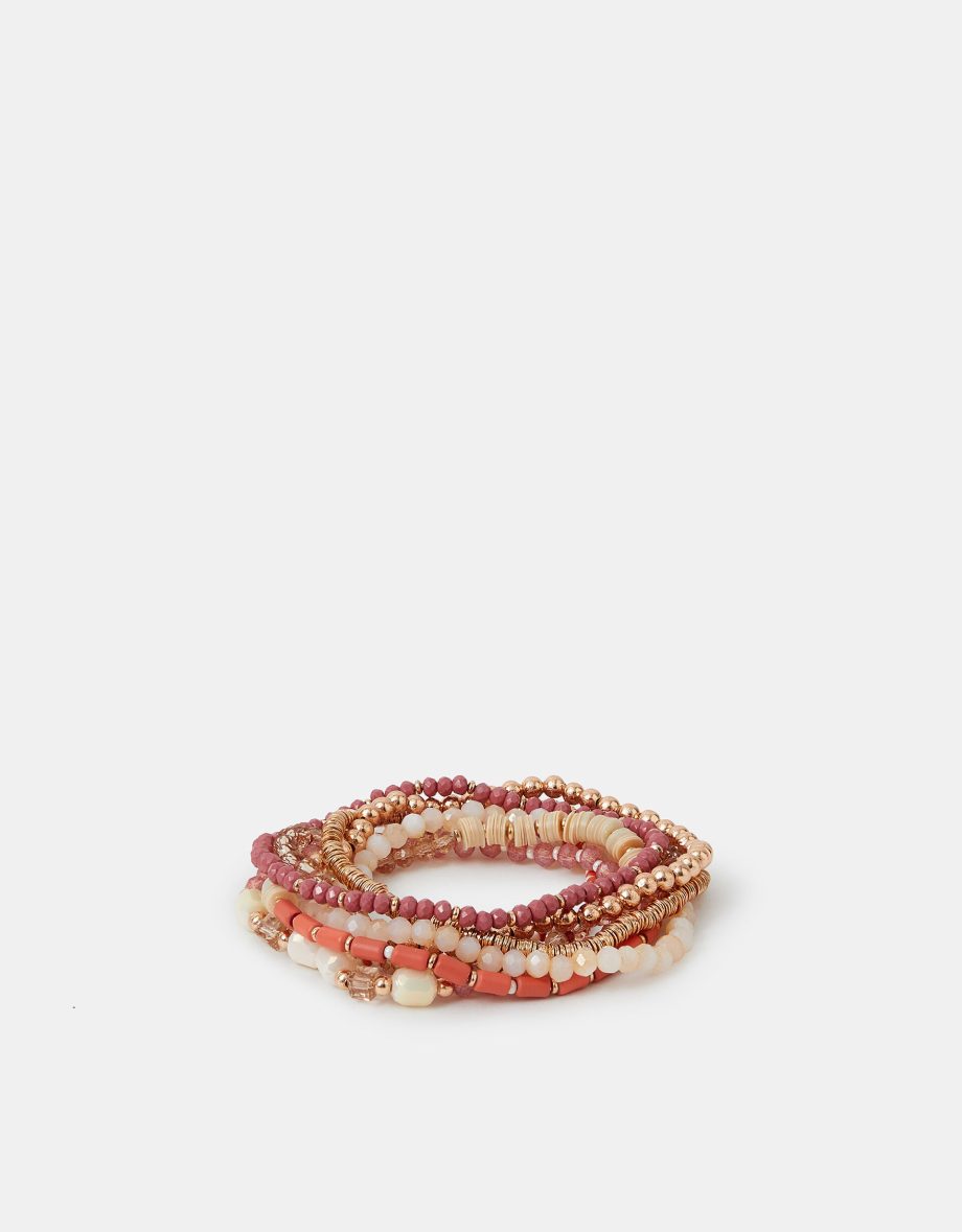 8-PACK MIX BEAD STRETCH BRACELETS