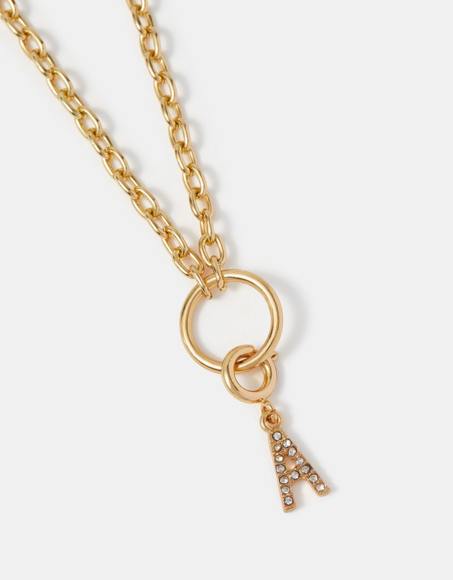 DIAMANTÉ INITIAL JEWELLERY CHARM GOLD