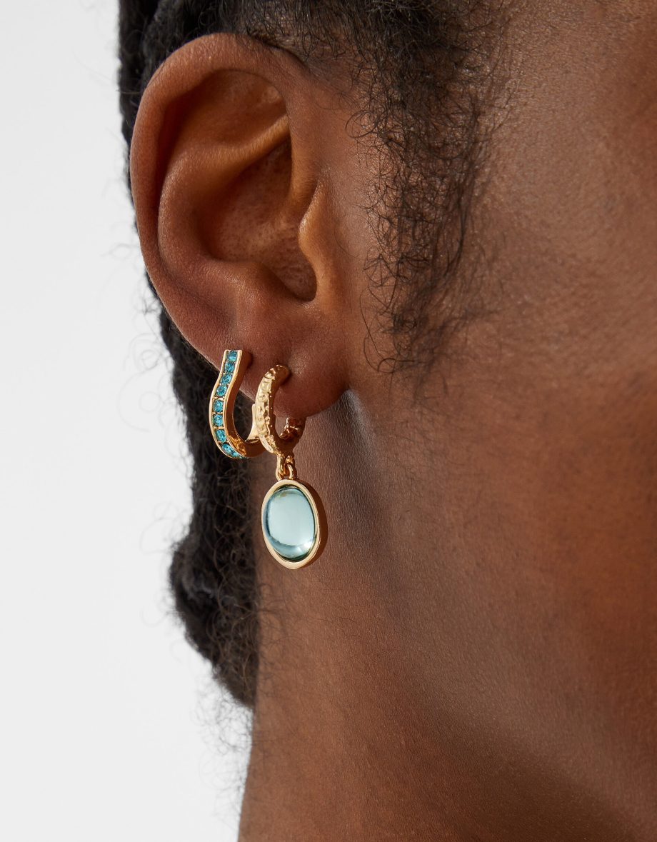 3-PACK MERMAID CHARM HOOP EARRINGS