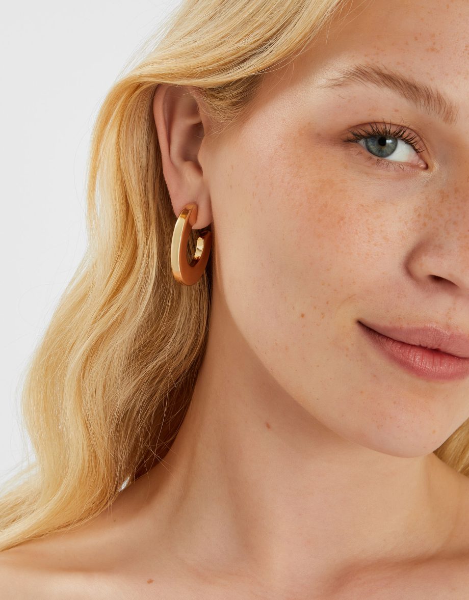CHUNKY FLAT HOOP EARRINGS