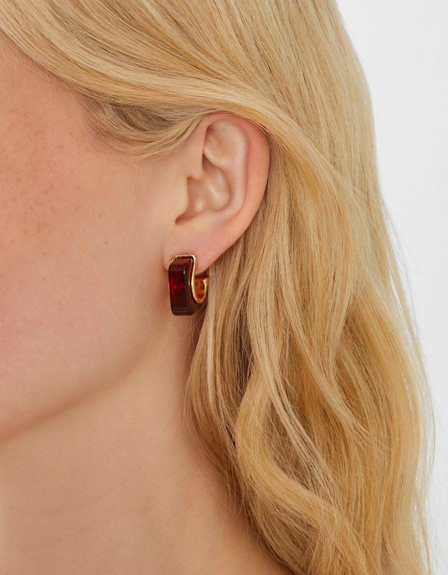 RESIN SQUARE HOOP EARRINGS