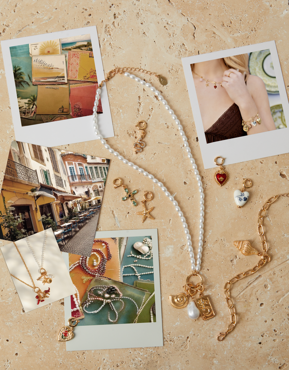 PEARL BEADED CHARM NECKLACE