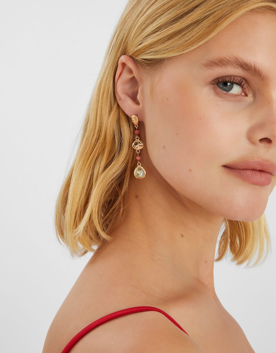 GEM LONG DROP EARRINGS