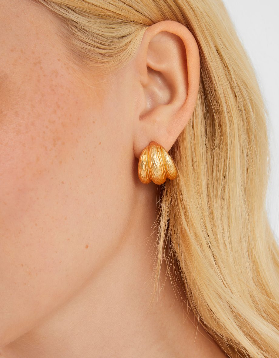 MINI TEXTURED RIB HOOP EARRINGS