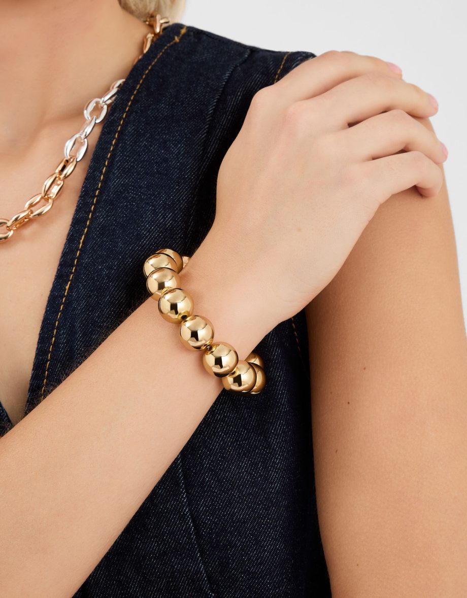 CHUNKY BEAD BRACELET GOLD