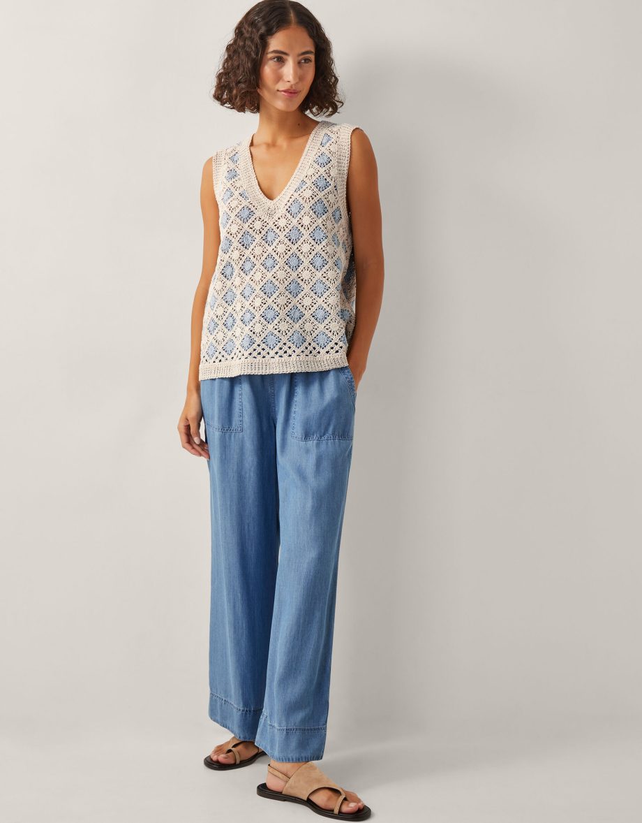 Ray crochet tank top blue