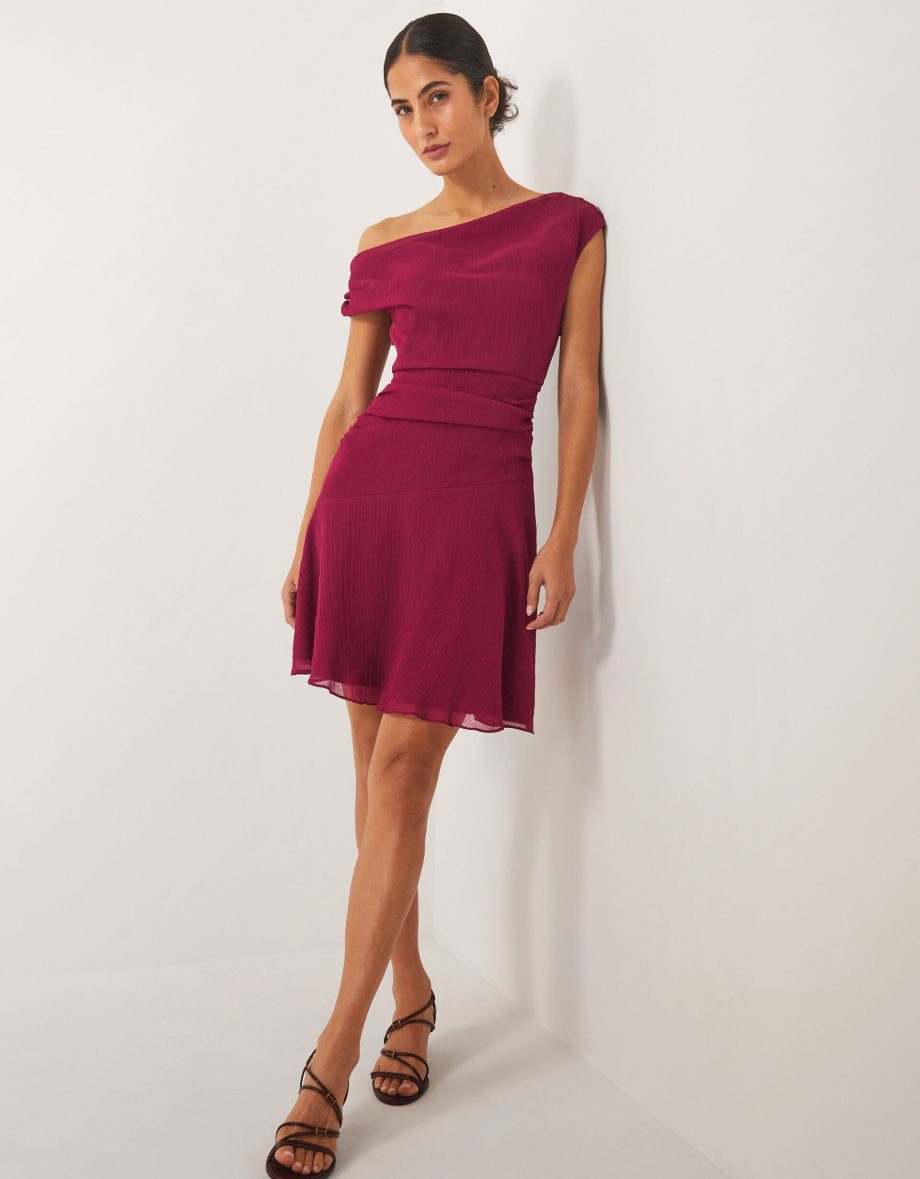 Dona off the shoulder mini dress red