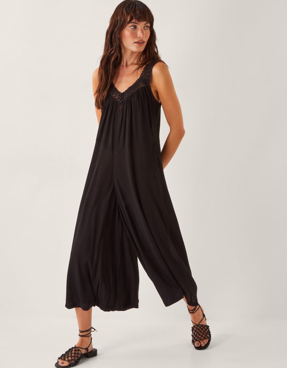 Rachel sleeveless culotte jumpsuit black