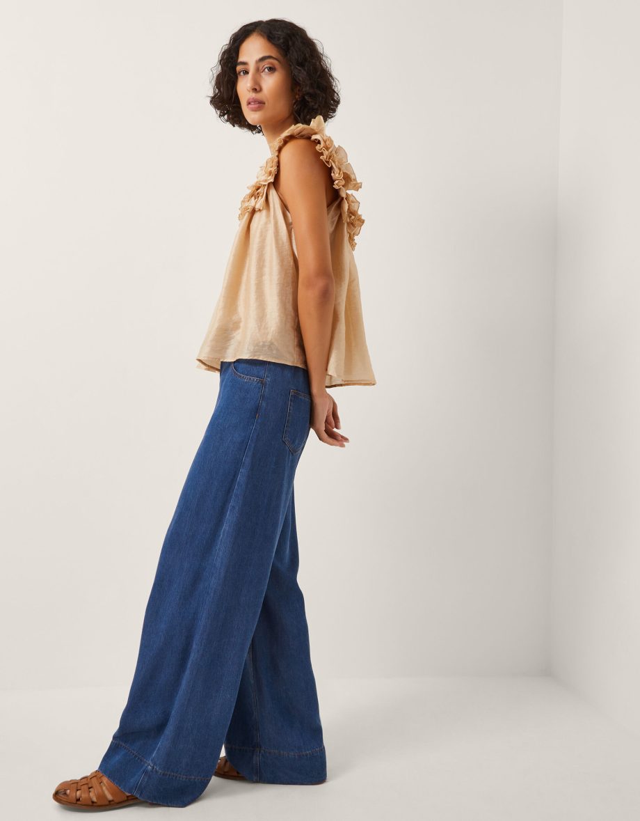 Ella sleeveless frill top