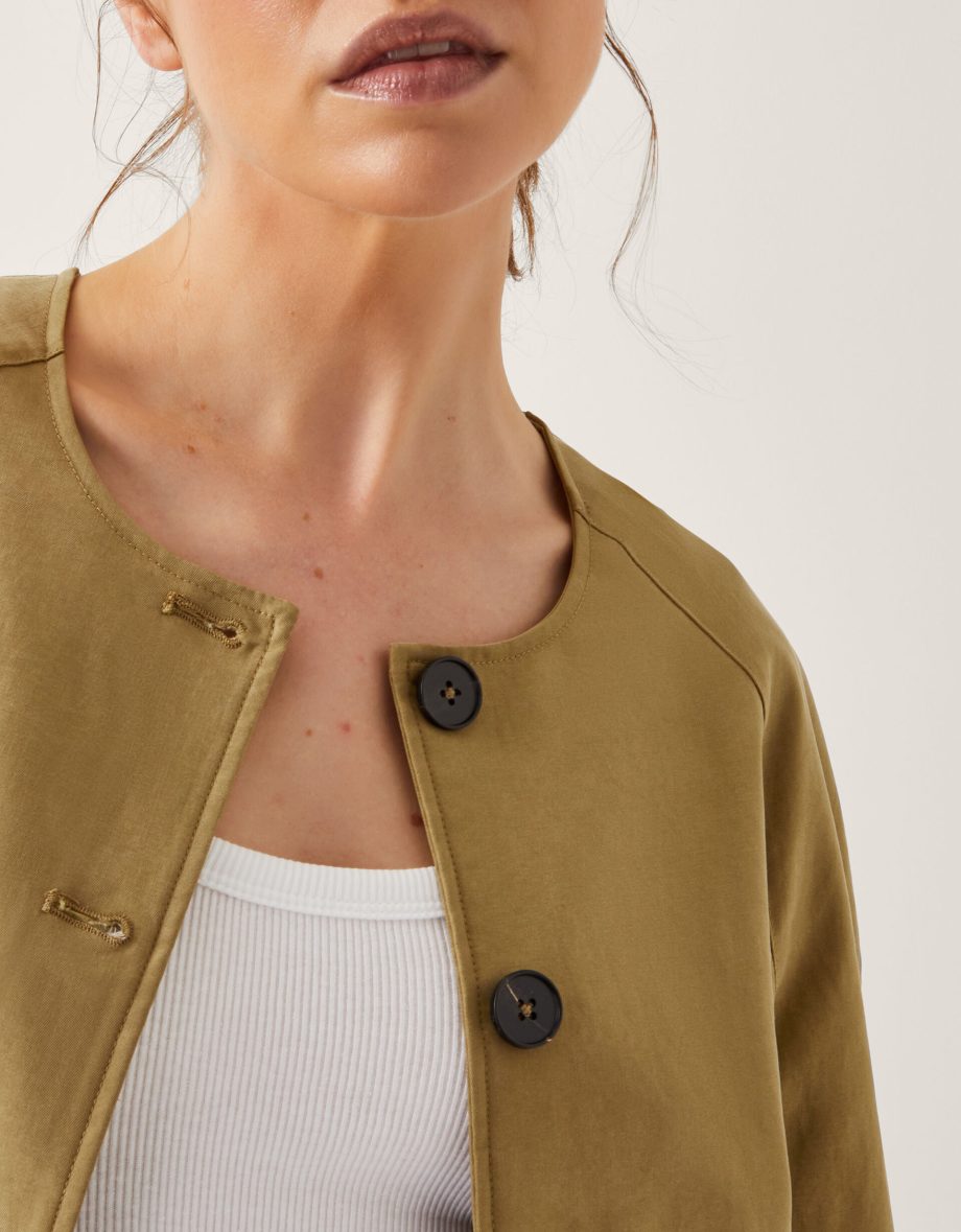 Verity 3/4 sleeve swing jacket natural