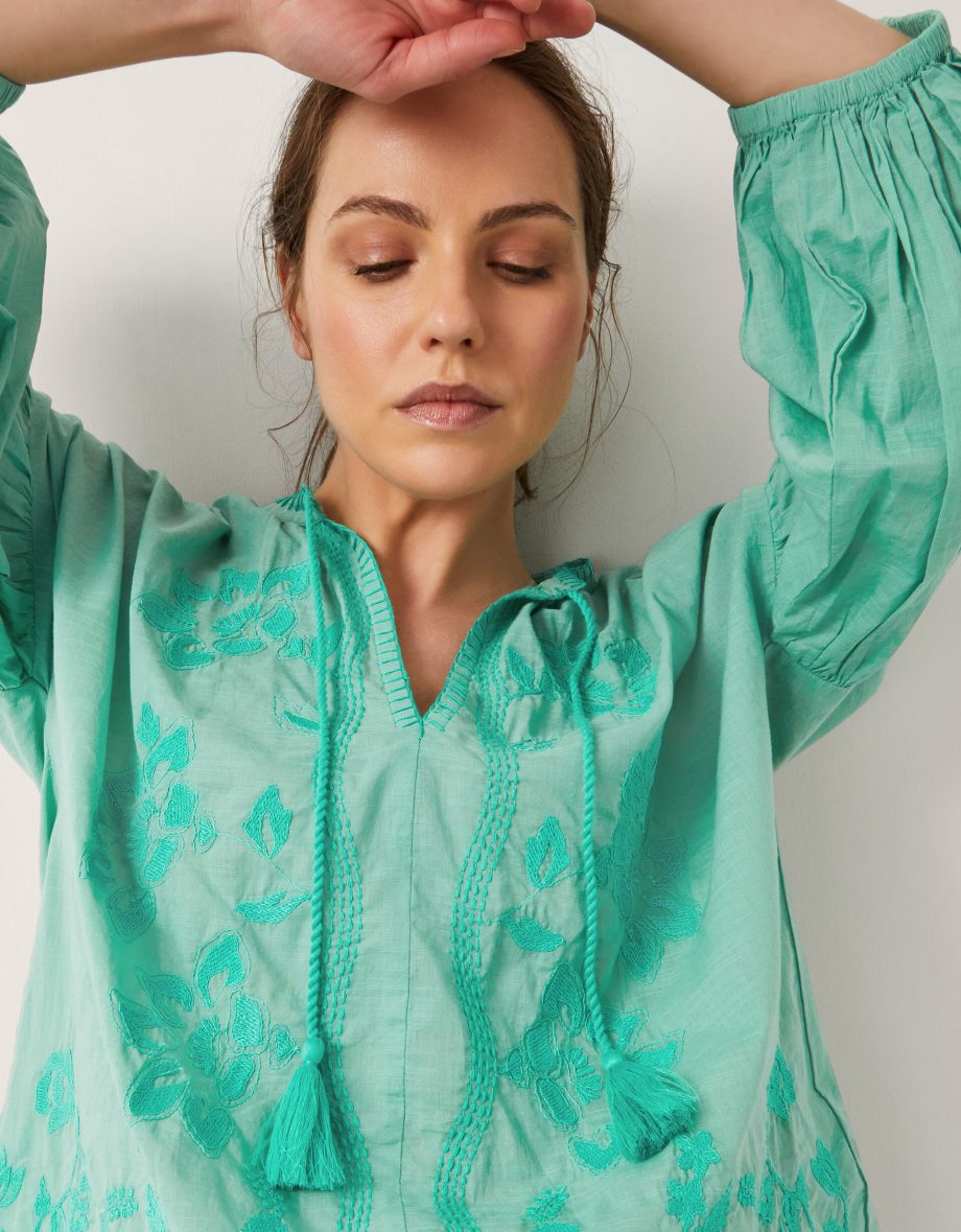 Milly slouchy embroidered blouse