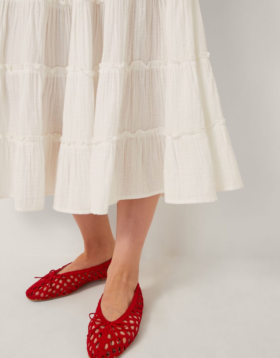Ginny Tiered Maxi Skirt Ivory