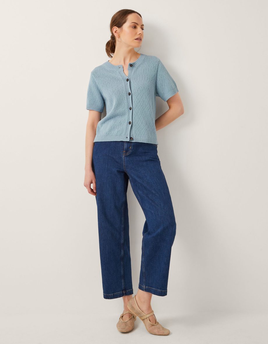 Celia short sleeve cardigan blue