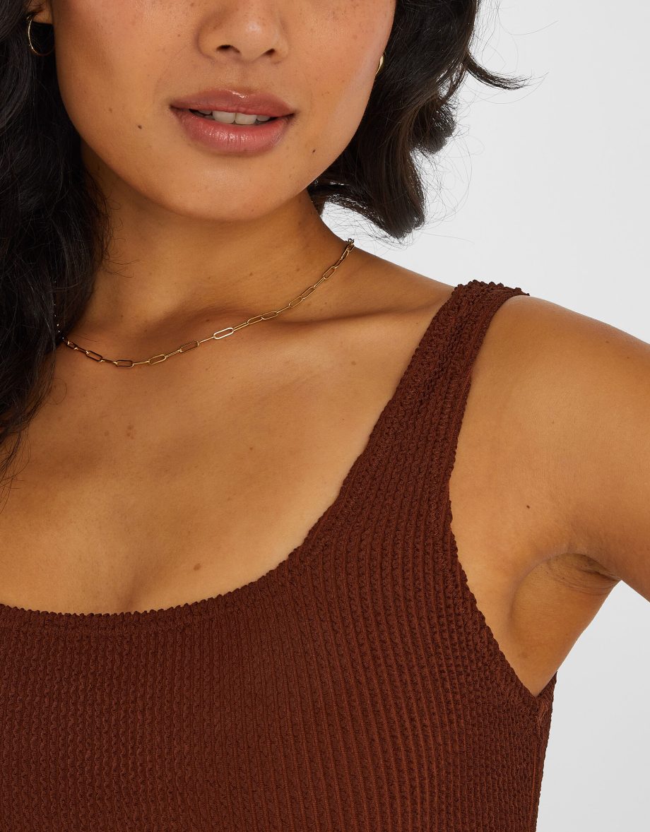 CRINKLE SWIMSUIT BROWN
