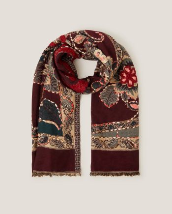 Evie embroidered paisley scarf
