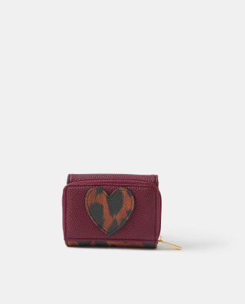 LEOPARD PRINT HEART FOLD OUT PURSE