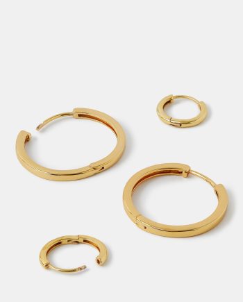 2-PACK 14CT GOLD-PLATED HOOP EARRINGS