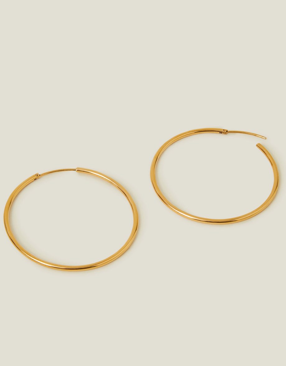 14CT GOLD-PLATED STAINLESS STEEL TUBE HOOPS