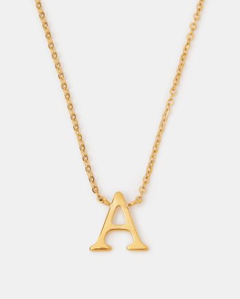 STAINLESS STEEL INITIAL PENDANT NECKLACE GOLD