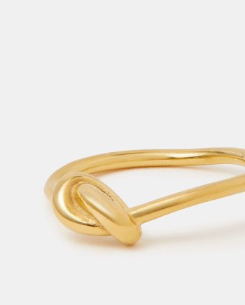 14CT GOLD-PLATED STAINLESS STEEL KNOT RING GOLD