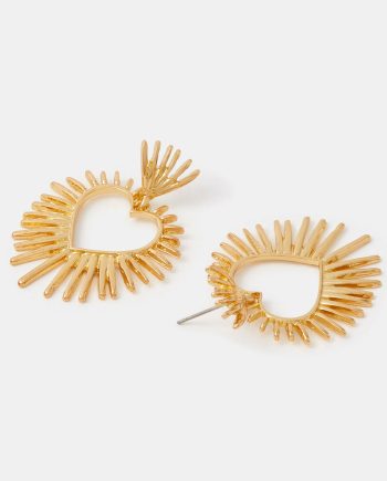 SUN BEAM HEART SHORT DROP EARRINGS