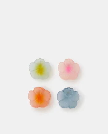 4-Pack Mini Tropical Flower Claw Clips