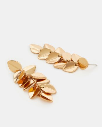 LEAF DROP EARRINGS GOLD